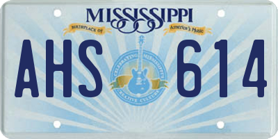 MS license plate AHS614