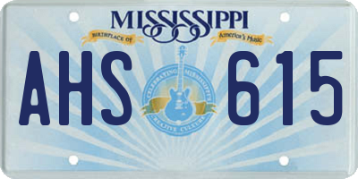 MS license plate AHS615
