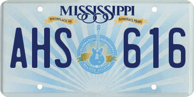 MS license plate AHS616