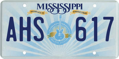 MS license plate AHS617