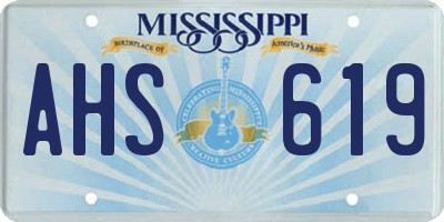 MS license plate AHS619
