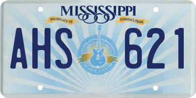MS license plate AHS621