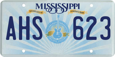 MS license plate AHS623