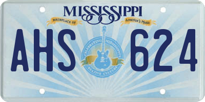 MS license plate AHS624