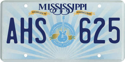 MS license plate AHS625