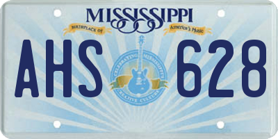 MS license plate AHS628
