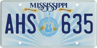 MS license plate AHS635