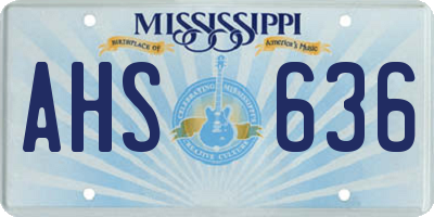 MS license plate AHS636