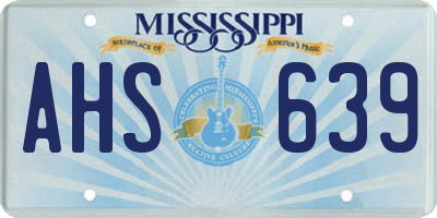 MS license plate AHS639