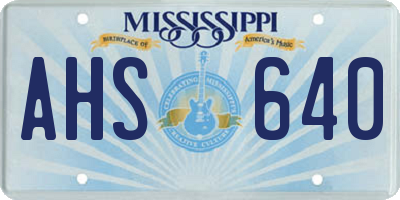 MS license plate AHS640