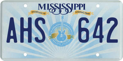 MS license plate AHS642
