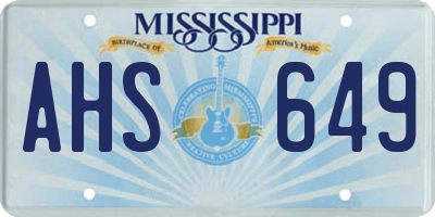 MS license plate AHS649