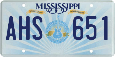 MS license plate AHS651