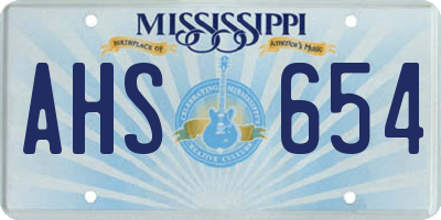 MS license plate AHS654