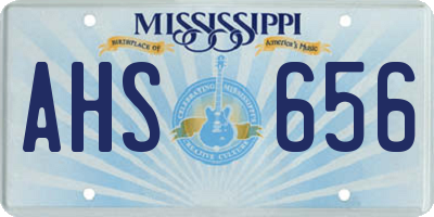 MS license plate AHS656
