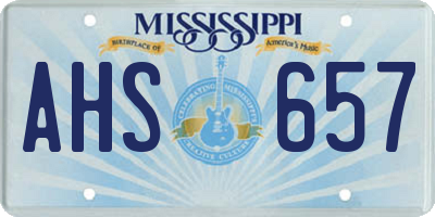 MS license plate AHS657