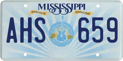 MS license plate AHS659