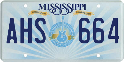 MS license plate AHS664