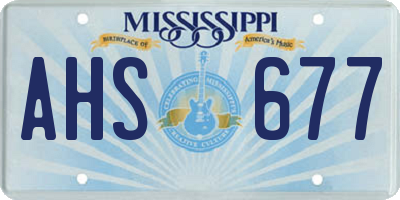 MS license plate AHS677