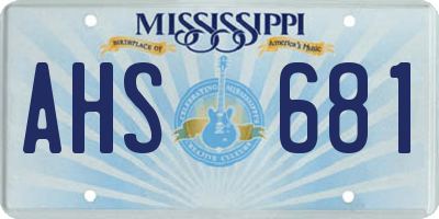 MS license plate AHS681