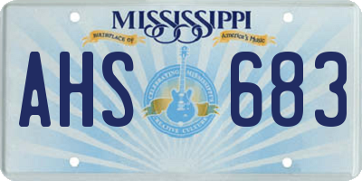 MS license plate AHS683
