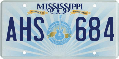 MS license plate AHS684