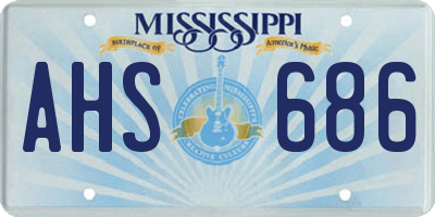 MS license plate AHS686