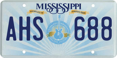 MS license plate AHS688