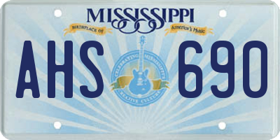MS license plate AHS690