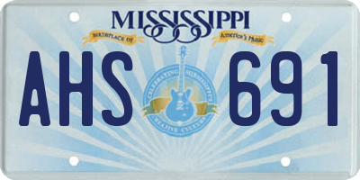 MS license plate AHS691