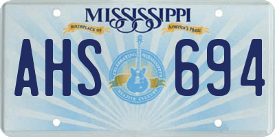 MS license plate AHS694