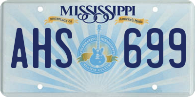 MS license plate AHS699