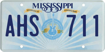 MS license plate AHS711