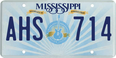 MS license plate AHS714