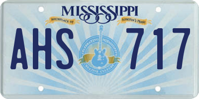 MS license plate AHS717
