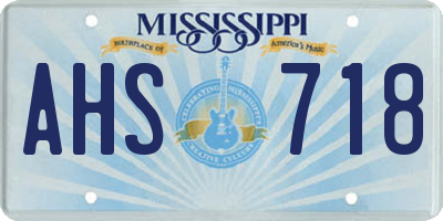 MS license plate AHS718