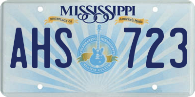 MS license plate AHS723