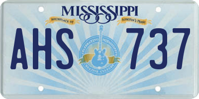 MS license plate AHS737