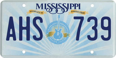 MS license plate AHS739