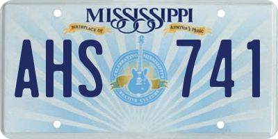 MS license plate AHS741