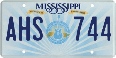 MS license plate AHS744