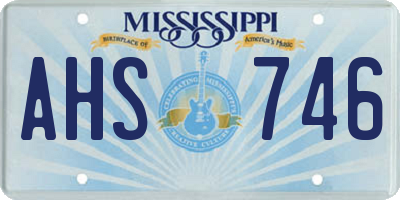 MS license plate AHS746