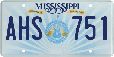 MS license plate AHS751