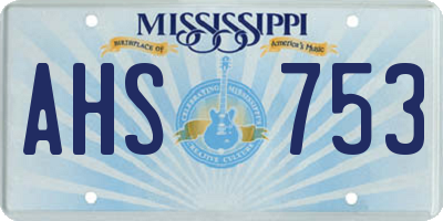 MS license plate AHS753