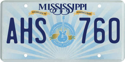 MS license plate AHS760