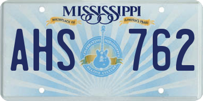 MS license plate AHS762