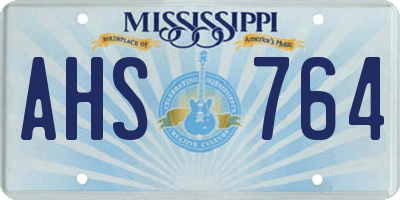 MS license plate AHS764