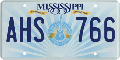 MS license plate AHS766