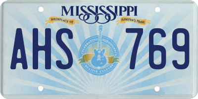 MS license plate AHS769