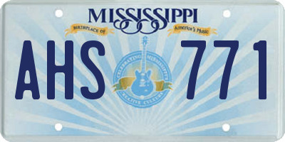 MS license plate AHS771